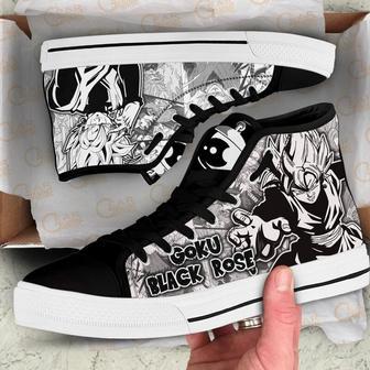 Goku Black Rose High Top Canvas Shoes Custom Dragon BaII Manga For Fans | Favorety AU