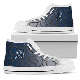 DETROlT TlGERS MLB Baseball 9 Custom Canvas High Top Shoes HTS1452 | Favorety UK