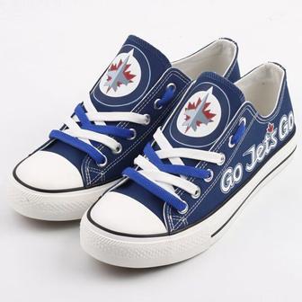 Winnipeg Jets NHL Hockey Go Jets Go Gift For Fans Low Top Custom Canvas Shoes | Favorety CA