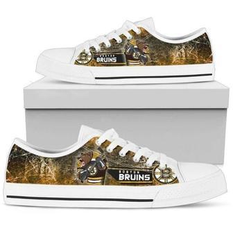 Boston Bruins NHL Hockey 2 Low Top Sneakers Low Top Shoes | Favorety