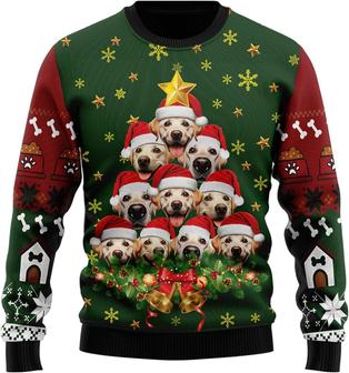 Labrador Dog Christmas Tree Ugly Christmas Sweater For Women - Thegiftio UK