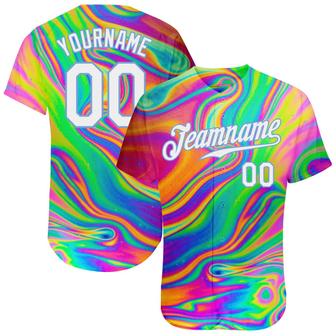 Custom 3D Pattern Design Abstract Colorful Psychedelic Fluid Art Authentic Baseball Jersey - Monsterry AU