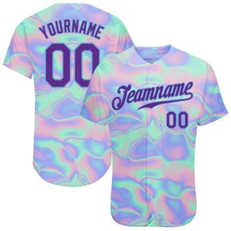Custom 3D Pattern Design Abstract Trendy Holographic Vaporwave Style Authentic Baseball Jersey - Monsterry AU