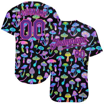 Custom 3D Pattern Design Magic Mushrooms Psychedelic Hallucination Authentic Baseball Jersey - Monsterry