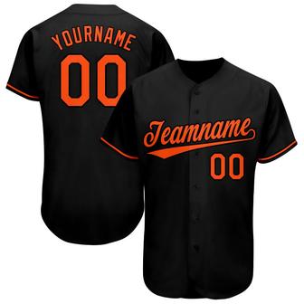 Custom Black Orange Baseball Jersey - Monsterry