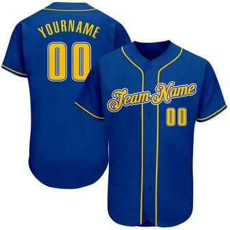 Custom Royal Gold-White Authentic Baseball Jersey - Monsterry
