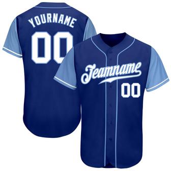 Custom Royal White-Light Blue Authentic Two Tone Baseball Jersey - Monsterry CA