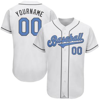 Custom White Light Blue-Steel Gray Authentic Father's Day Baseball Jersey - Monsterry CA