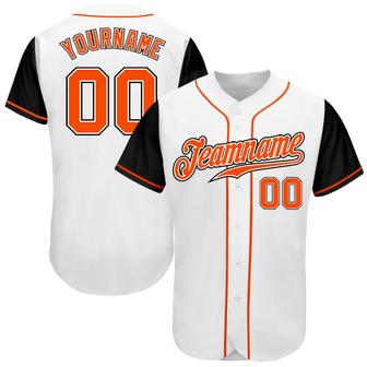 Custom White Orange-Black Authentic Two Tone Baseball Jersey - Monsterry CA