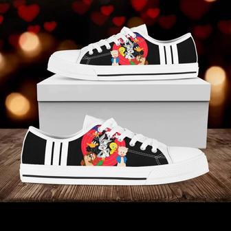 Looney Tunes Lowtop Bugs Bunny Lowtop Cartoon Canvas Shoes Birthday Father’S Day White Low Top Shoes | Favorety UK