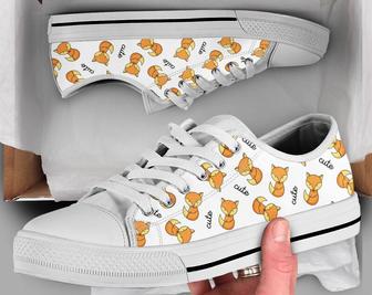 Cute Fox Shoes , Fox Sneakers , Cute Shoes , Casual Shoes , Fox Clothing Gifts , Low Top Converse Style Shoes for Womens Mens Adults - Monsterry