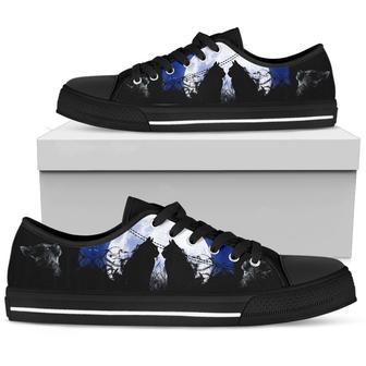 Cats And Moon Low Top Shoes | Favorety