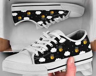 Cute Bee Shoes , Bee Sneakers , Cute Shoes , Casual Shoes , Bee Gifts , Low Top Converse Style Shoes for Womens Mens Adults - Monsterry