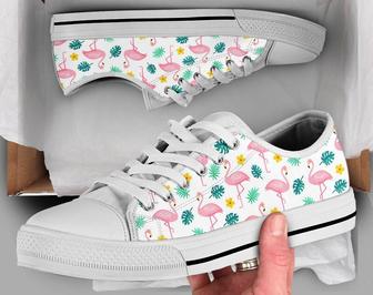 Womens Flamingo Shoes , Flamingo Sneakers , Flamingo Print Pattern , Flamingo Gifts , Custom Low Top Converse Style Sneakers For Women & Men - Monsterry CA