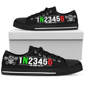 One Down Five Up Skull Motorcycle Low Top Shoes | Favorety