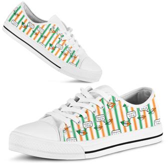 Kiss Me Irish Flag Irish St Day Converse Sneakers Low Top Shoes - Monsterry UK