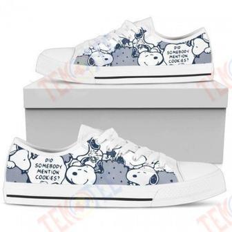 Mens Womens Navy Snoopy Low Top Shoes Custom Print Footwear Converse Sneakers | Favorety CA