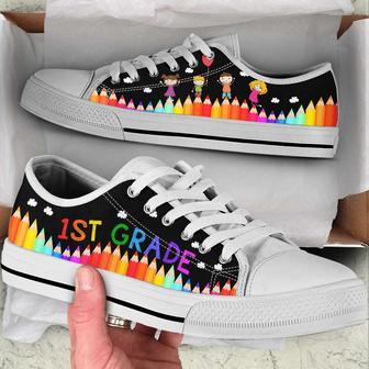 Personalized Custom Class Crayon Pattern Low Top Shoes For Teachers - Monsterry DE