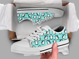 Gym Penguin Cute Gym Lover Gifts Low Top Converse Style Shoes - Monsterry CA