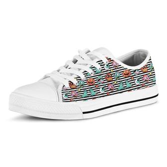 Halloween Zombie Striped Pattern Casual Converse Canvas Low Top Shoes - Monsterry AU