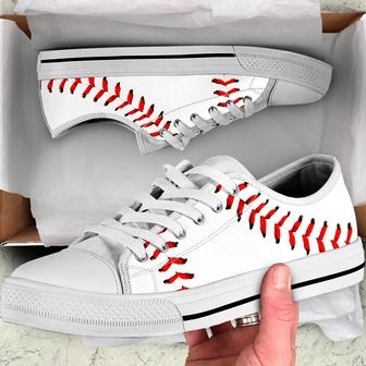 White Baseball Low Top Shoes Converse Sneakers - Monsterry