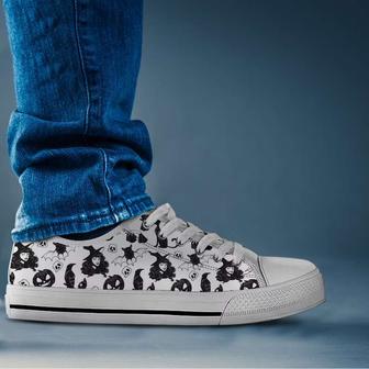 Spooky Witch Casual Canvas Low Top Converse Style Shoes For Halloween - Monsterry AU