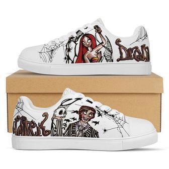 The Nightmare Before Christmas Low Top Leather Skate Shoes, Tennis Shoes, Fashion Sneakers | Favorety