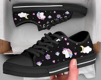 Girls Unicorn Shoes , Unicorn Sneakers , Cute Shoes , Casual Shoes , Unicorn Gifts , Low Top Converse Style Shoes for Womens Mens Adults - Monsterry
