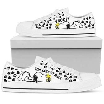 Snoopy Too Lazy To Walk Low Top Converse Sneaker Style Shoes - Monsterry UK