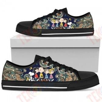 Mens Womens Snoopy And Friends Low Top Shoes Custom Print Footwear Convers Sneakers | Favorety