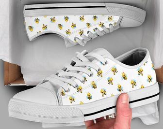 Honey Bee Shoes , Bee Sneakers , Cute Shoes , Casual Shoes , Bee Gifts , Low Top Converse Style Shoes for Womens Mens Adults - Monsterry