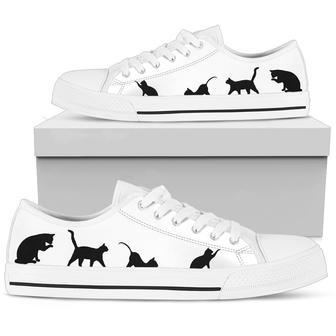 Black Cats Low Top Shoes | Favorety