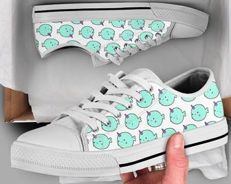 Girls Narwhal Shoes , Narwhal Sneakers , Cute Shoes , Casual Shoes , Narwhal Gifts , Low Top Converse Style Shoes for Womens Mens Adults - Monsterry