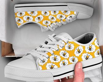 Casual Bee Shoes , Bee Sneakers , Cute Shoes , Casual Shoes , Bee Gifts , Low Top Converse Style Shoes for Womens Mens Adults - Monsterry UK