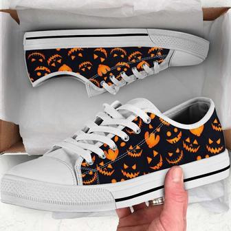 Halloween Horror Pumpkins Face Low Top Shoes - Monsterry UK