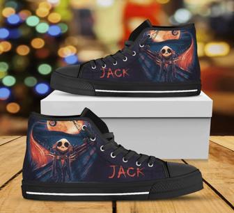 Nightmare Before Christmas Gift Halloween Gift The Nightmare Before Christmas Characters Jack Skellington High Top Canvas Shoes Hg | Favorety UK