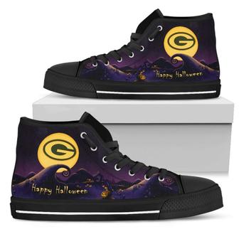 Before Christmas Nightmare Halloween Moonlight Green Bay Packers High Top Shoes | Favorety