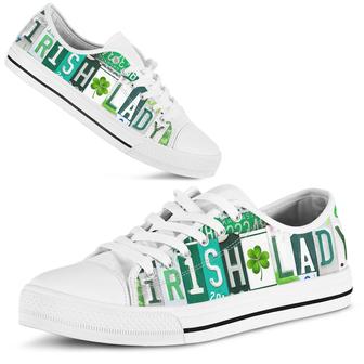Irish Lady Irish St Day Converse Sneakers Low Top Shoes - Monsterry