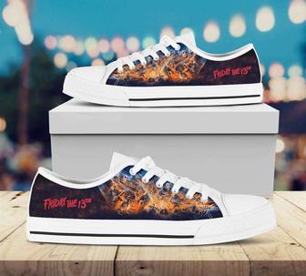 Friday The Jason Voorhees Horror Halloween Movie Canvas Low Top Shoes - Monsterry