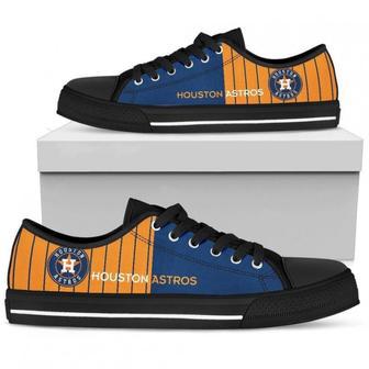 Cool Simple Design Vertical Stripes Houston Astros Low Top Shoes #462 | Favorety UK