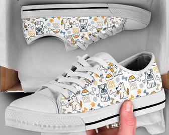 Dog Lover Shoes , Dog Owner Sneakers , Dog Print Pattern , Pet Owner Gifts , Custom Low Top Converse Style Sneakers For Women & Men - Monsterry DE