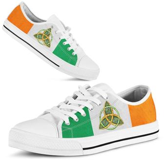 Irish Circle White Irish St Day Converse Sneakers Low Top Shoes - Monsterry UK