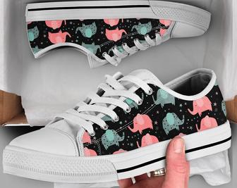 Elephant Shoes , Elephant Sneakers , Cute Shoes , Casual Shoes , Elephant Print Gifts , Low Top Converse Style Shoes for Womens Mens Adults - Monsterry