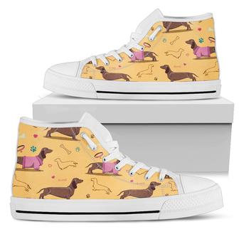 Dachshund High Top Shoes (Yellow) | Favorety