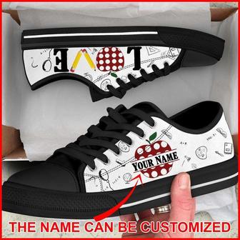 Personalized Custom Name LOVE and Educational Symbols Low Top Shoes For Teacher - Monsterry DE