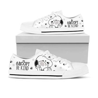 Snoopy Cartoon Peanuts Be Kind For Man And Women Gift For Fan Low Top Leather Shoes Sneakers | Favorety