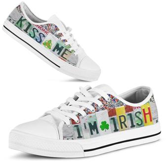 Kiss Me Irish Irish St Day Converse Sneakers Low Top Shoes - Monsterry
