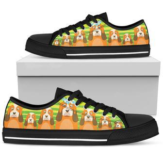 Basset Hound Low Top Shoe (Black) | Favorety AU