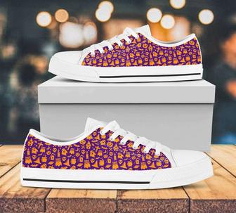 Halloween Seamless Theme Canvas Low Top Shoes - Monsterry DE