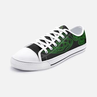 Celtic Theme Shamrock Style Irish St Day Converse Sneakers Low Top Shoes - Monsterry